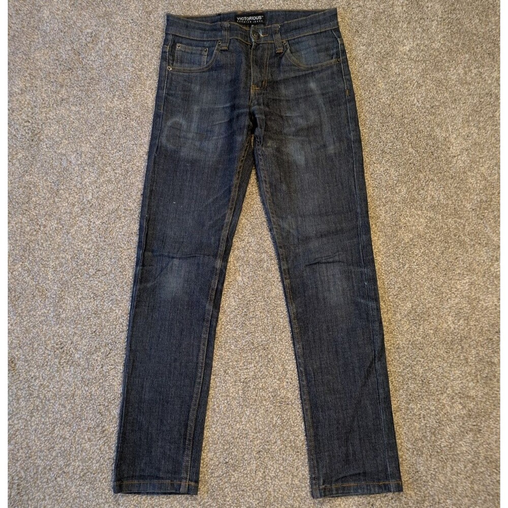 Victorious Premium Dark Wash Blue Jeans Mens Size 28x30 28" W x 30" L Stretch